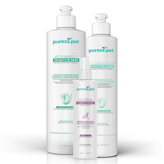 Kit shampoo 1 liter and conditioner 300ml Sensitive Skin line with cologne